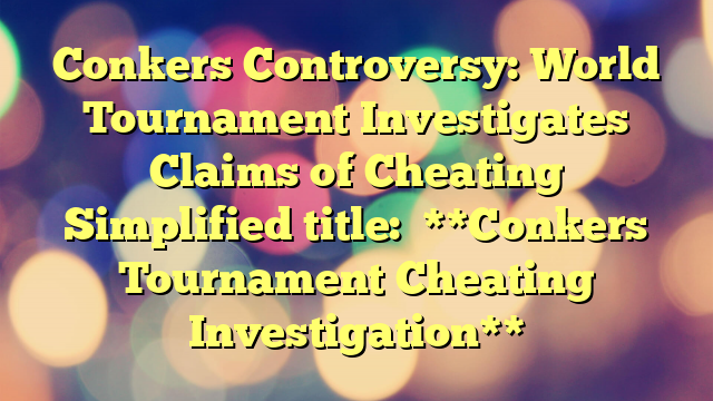 Conkers Controversy: World Tournament Investigates Claims of Cheating
Simplified title:
**Conkers Tournament Cheating Investigation**