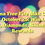 Garena Free Fire Max Codes For October 25: Win Loot Boxes, Diamonds, Skins, More Rewards