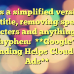 Here’s a simplified version of the title, removing special characters and anything after the hyphen:

**Google’s AI Spending Helps Cloud and Ads**