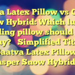 Saatva Latex Pillow vs Casper Snow Hybrid: Which luxury cooling pillow should you buy? 

Simplified Title:  **Saatva Latex Pillow vs Casper Snow Hybrid**