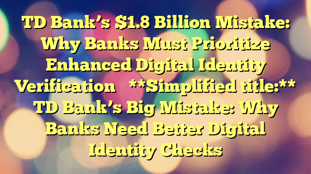 TD Bank’s $1.8 Billion Mistake: Why Banks Must Prioritize Enhanced Digital Identity Verification 

**Simplified title:**  TD Bank’s Big Mistake:  Why Banks Need Better Digital Identity Checks