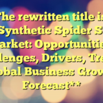 The rewritten title is:

**Synthetic Spider Silk Market: Opportunities, Challenges, Drivers, Trends, Global Business Growth Forecast**