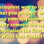 The simplest way to rewrite “What you project” while meeting your requirements is to simply remove the hyphen and capitalize the first letter:

**What You Project**