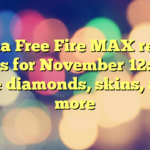 Garena Free Fire MAX redeem codes for November 12: Win free diamonds, skins, and more