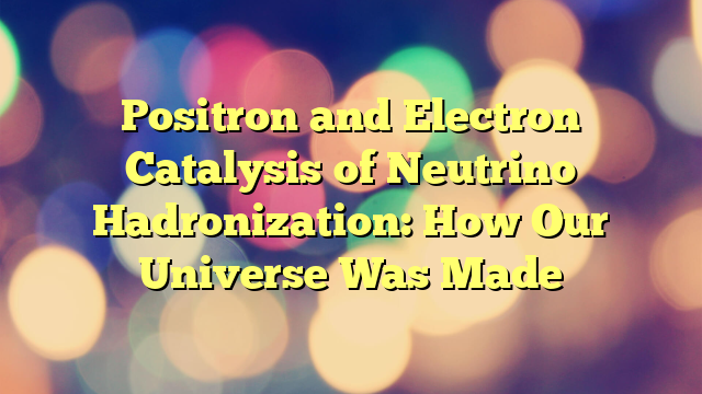 Positron and Electron Catalysis of Neutrino Hadronization: How Our Universe Was Made