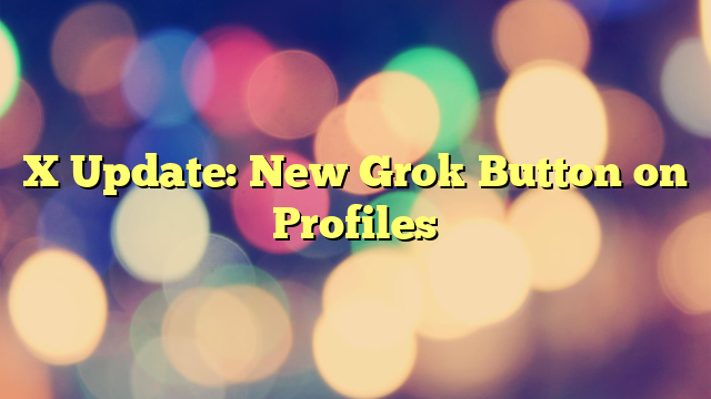 X Update: New Grok Button on Profiles